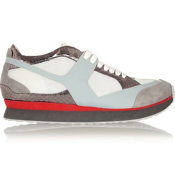 MM6 MAISON Martin Margiela Snake-Effect Suede Leather Sneakers 37 EUR, 7 US - Picture 1 of 7